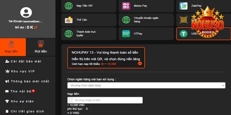home 34 Nạp tiền tăng vốn theo quy trình chuẩn